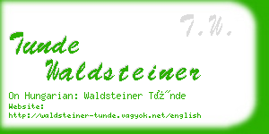 tunde waldsteiner business card